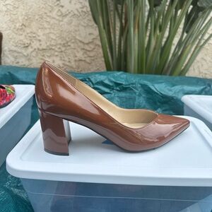 Marc Fisher Brown Block Heel Pumps